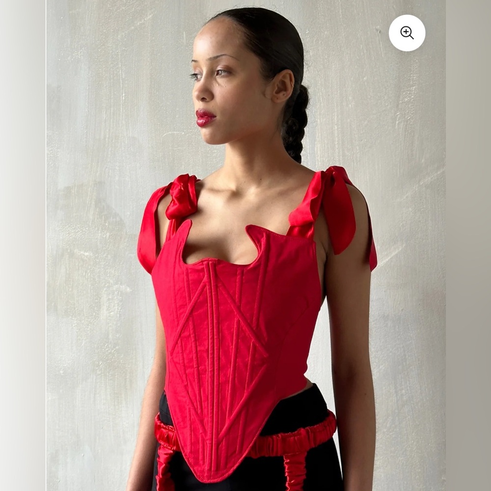 Nuit Atelier Diamond Demon Stays in Red Cotton Sateen